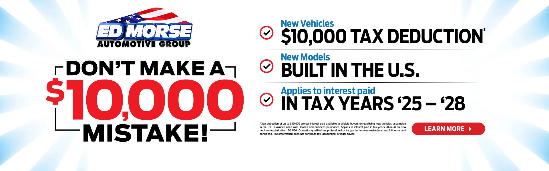 Tax deduction at Ed Morse Buick GMC Muscatine IA in MUSCATINE IA.